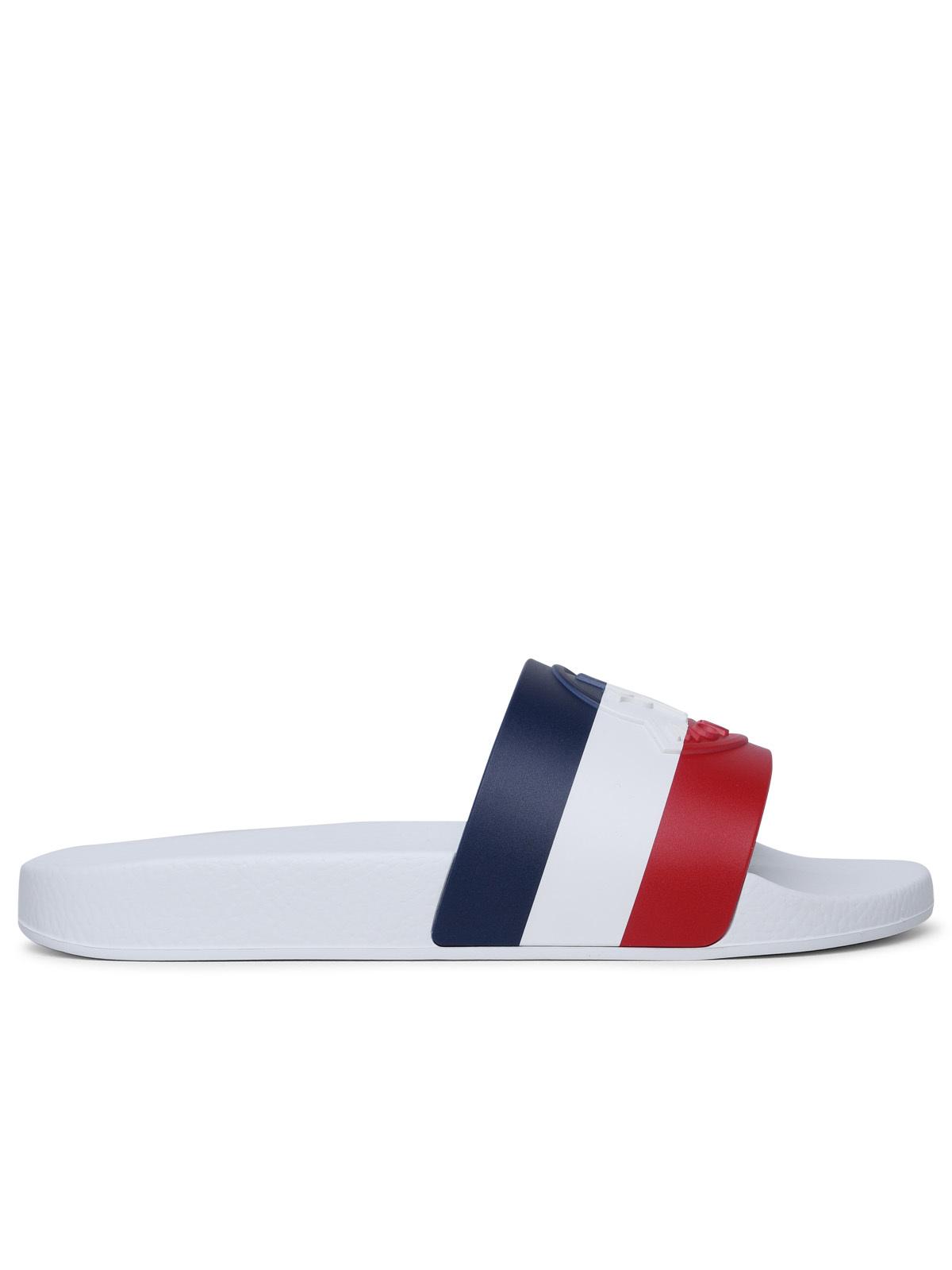 Moncler 'Basile' White Rubber Slippers
