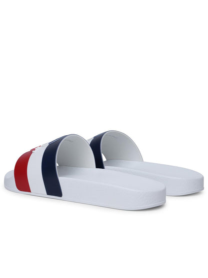 Moncler 'Basile' White Rubber Slippers