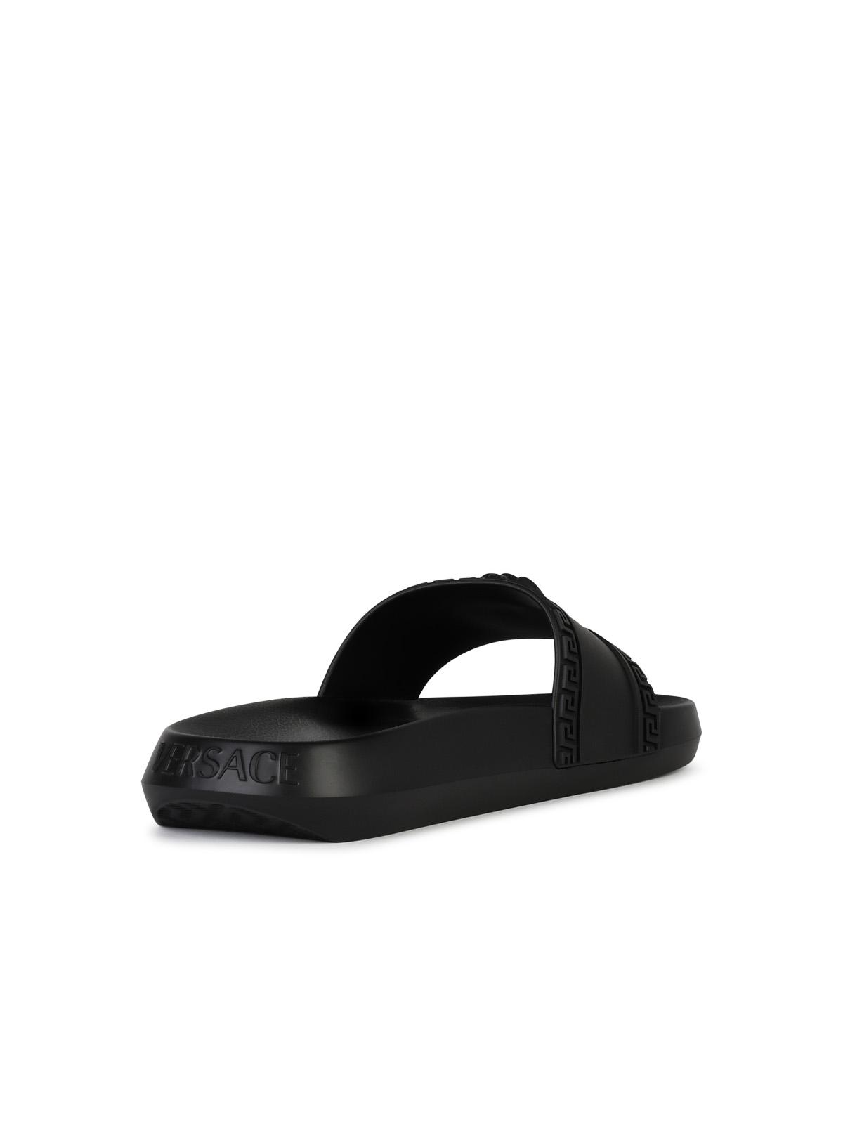 Versace Black Rubber Slippers