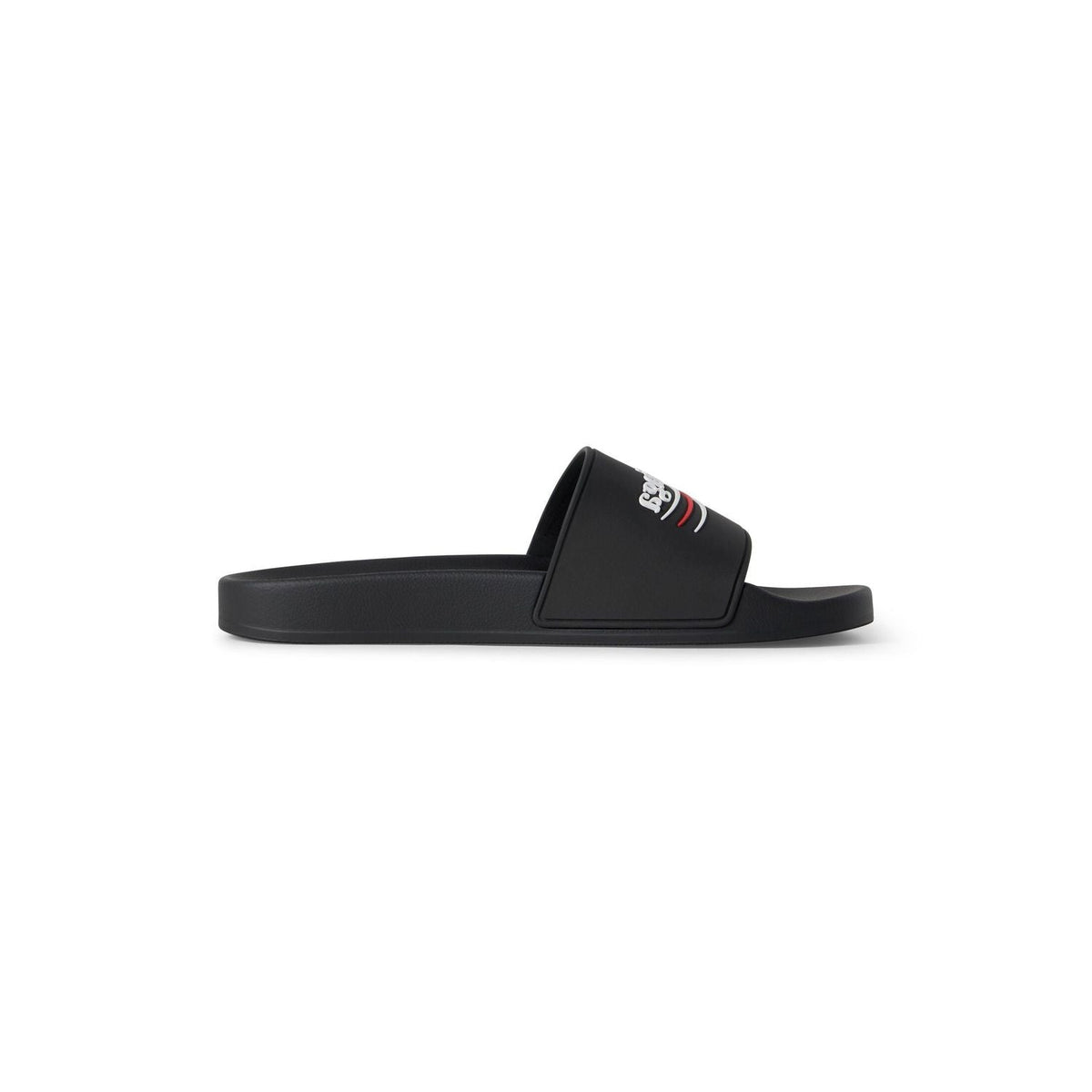 BALENCIAGA Pool Rubber Political Logo Sandals
