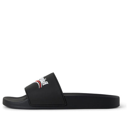 BALENCIAGA Pool Rubber Political Logo Sandals