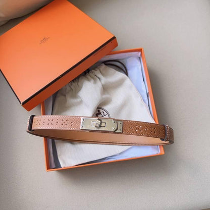 Hermes Men Silver Buckle Belt 'Brown'