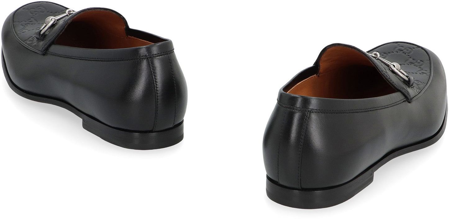 GUCCI Men's Classic Leather Loafers with Metal Bit