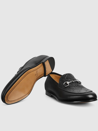 GUCCI Men's Classic Leather Loafers with Metal Bit