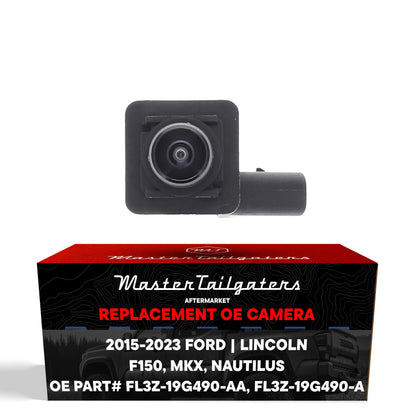 Ford F150 Crew Cab (15-20), F150 Extended Cab (15-20), F150 Raptor (17-20) / Lincoln MKX (16-18), Nautilus (19-23) RIGHT Side View OEM Replacement Backup Camera OE Part# FL3Z-19G490-AA, FL3Z-19G490-A