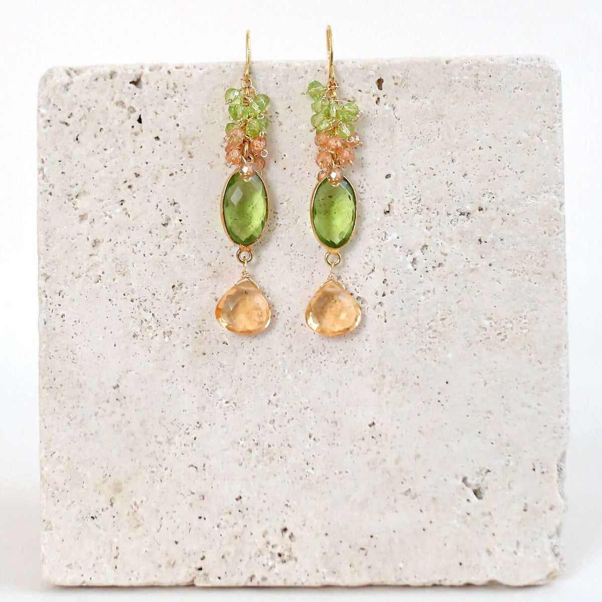 Bezel Cluster Earrings