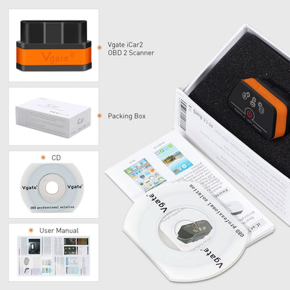 Vgate icar2 Bluetooth/Wifi OBD2 Herramienta de diagnóstico ELM327 Bluetooth/wifi OBD 2 Escáner Mini ELM327 para android/PC/IOS Lector de código