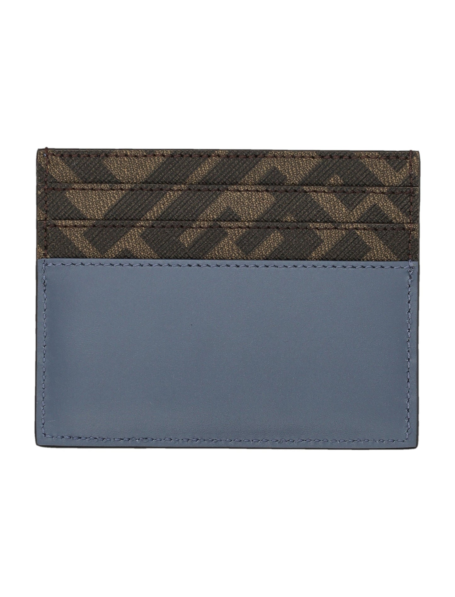 FENDI Leather and Canvas Squared Card Holder