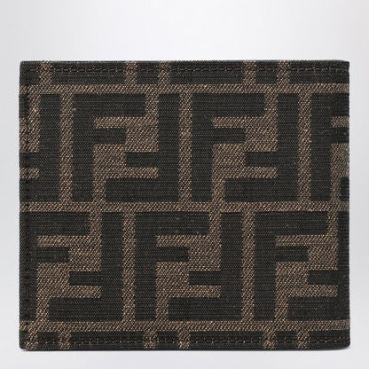 FENDI Jacquard Leather Bifold Wallet - Men's Mini Accessory