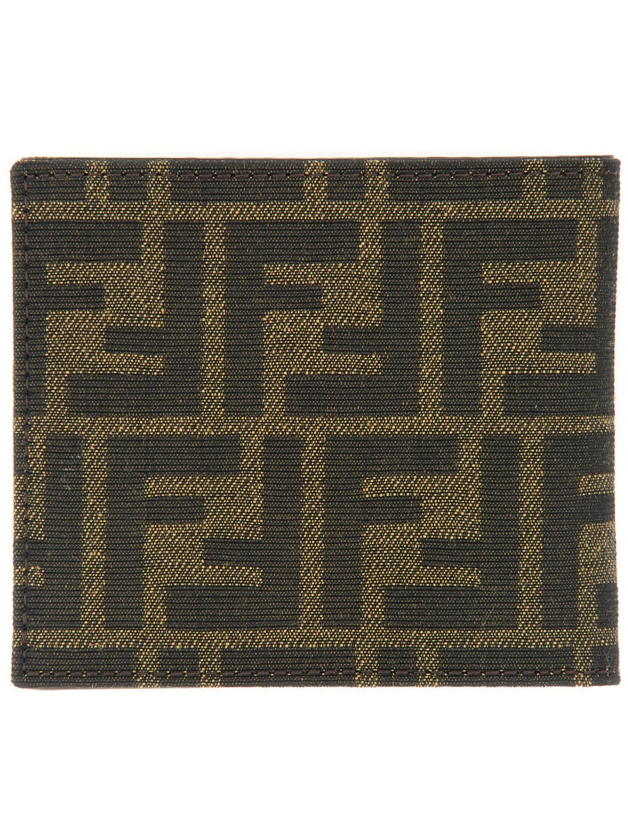 FENDI Jacquard Leather Bifold Wallet - Men's Mini Accessory