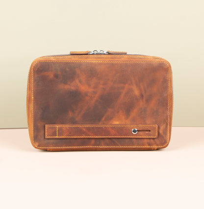 Leather Tech Organizer Case - Rich Brown - Oslo