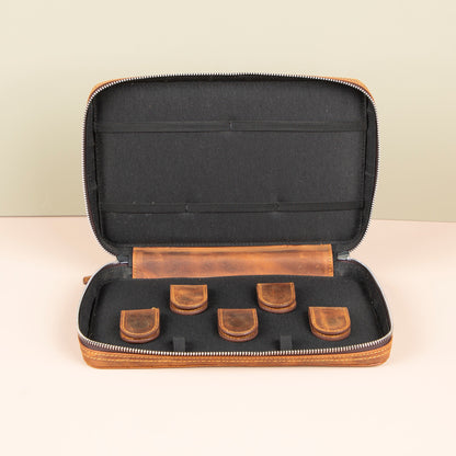 Leather Tech Organizer Case - Rich Brown - Oslo