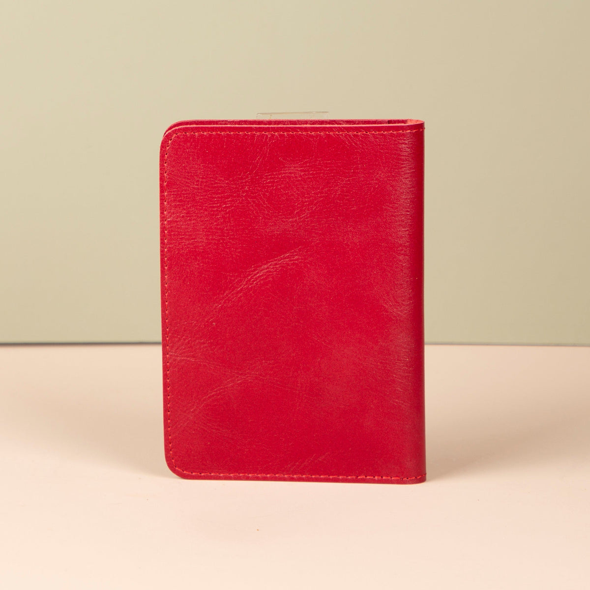 Leather Passport Holder - Red - Milan