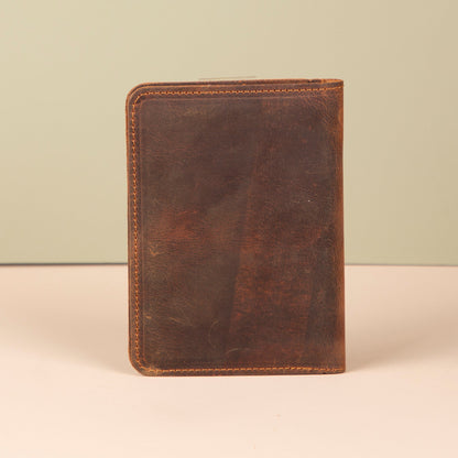 Leather Passport Holder - Dark Brown - Milan