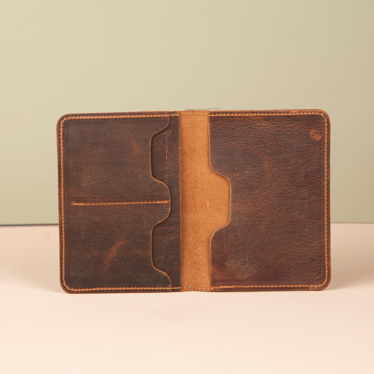 Leather Passport Holder - Dark Brown - Milan