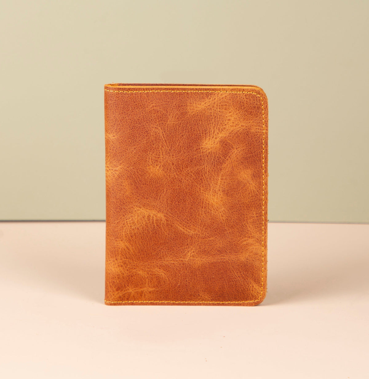 Leather Passport Holder - Brown - Milan
