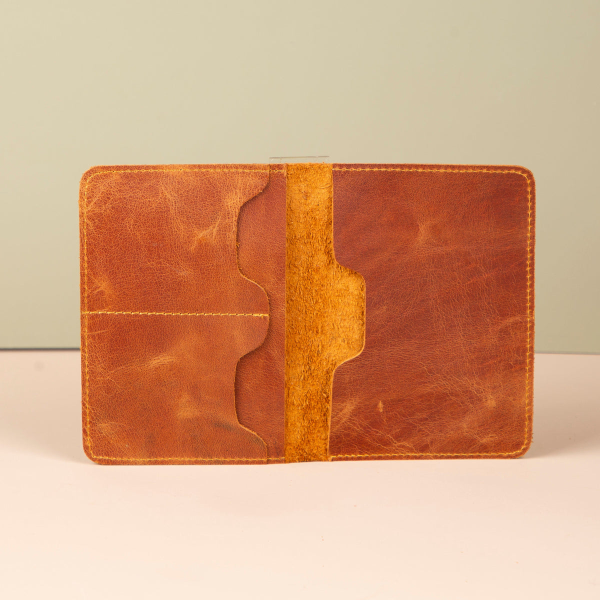 Leather Passport Holder - Brown - Milan
