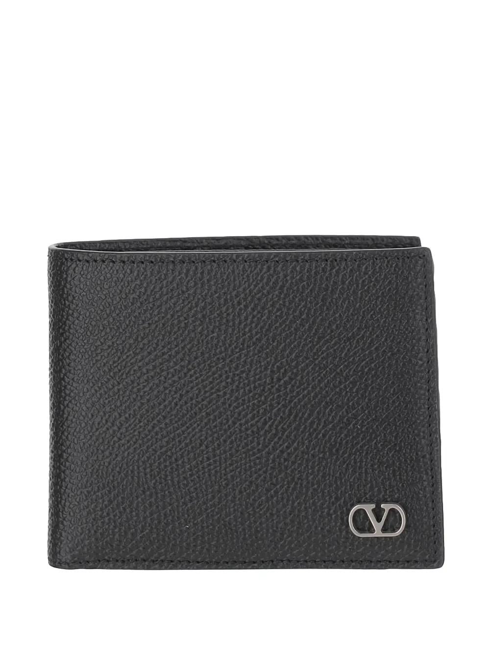 VALENTINO Pebble Leather Vlogo Mini Wallet