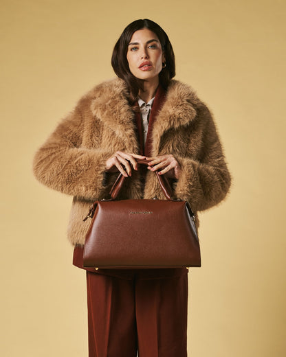 Cecilia (brown) - Italian calf leather women's handbag (with shoulder strap) — photo 7 of 8