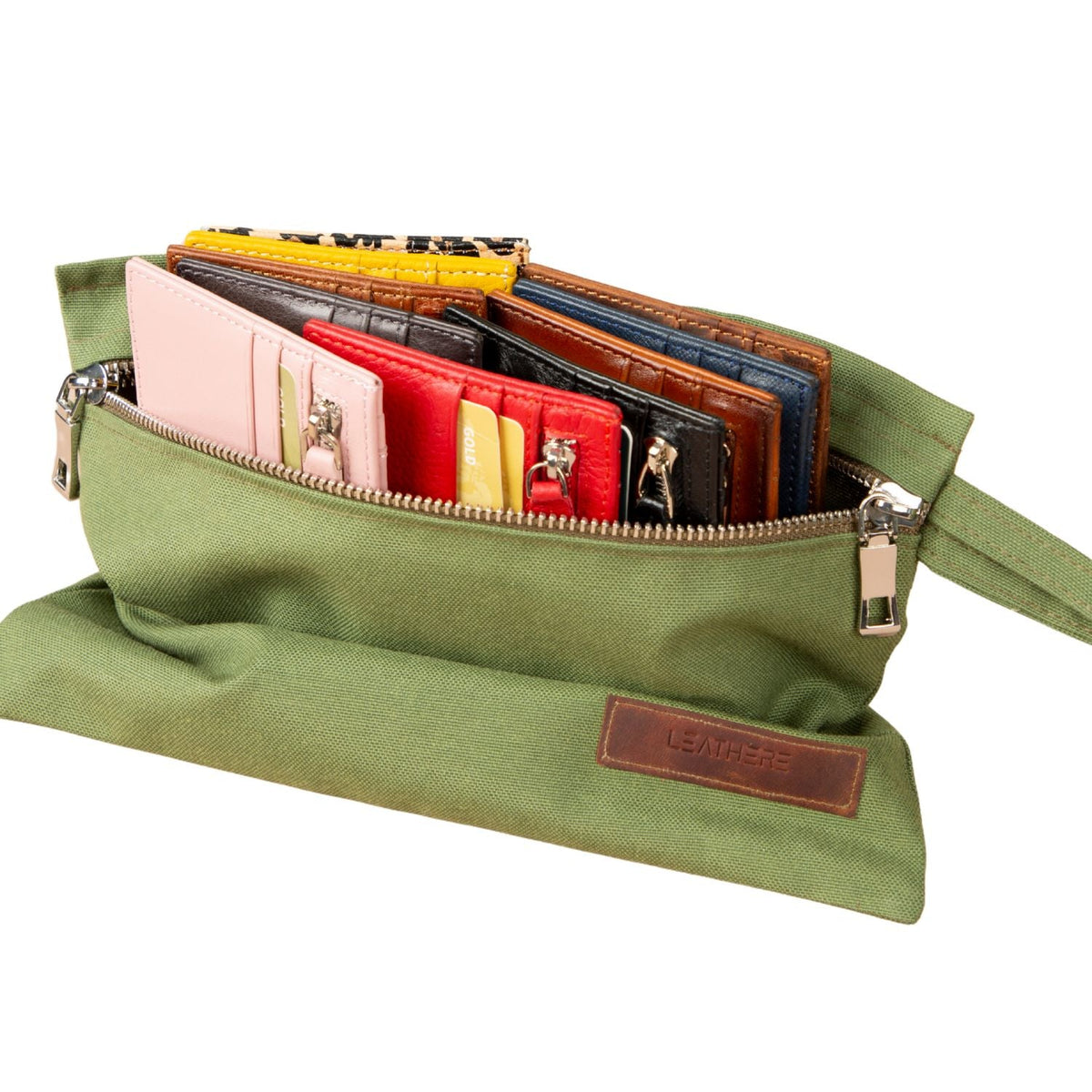 Zippered Genuine Leather Card Holder – Gift Box Edition (10 Colors) -Concord