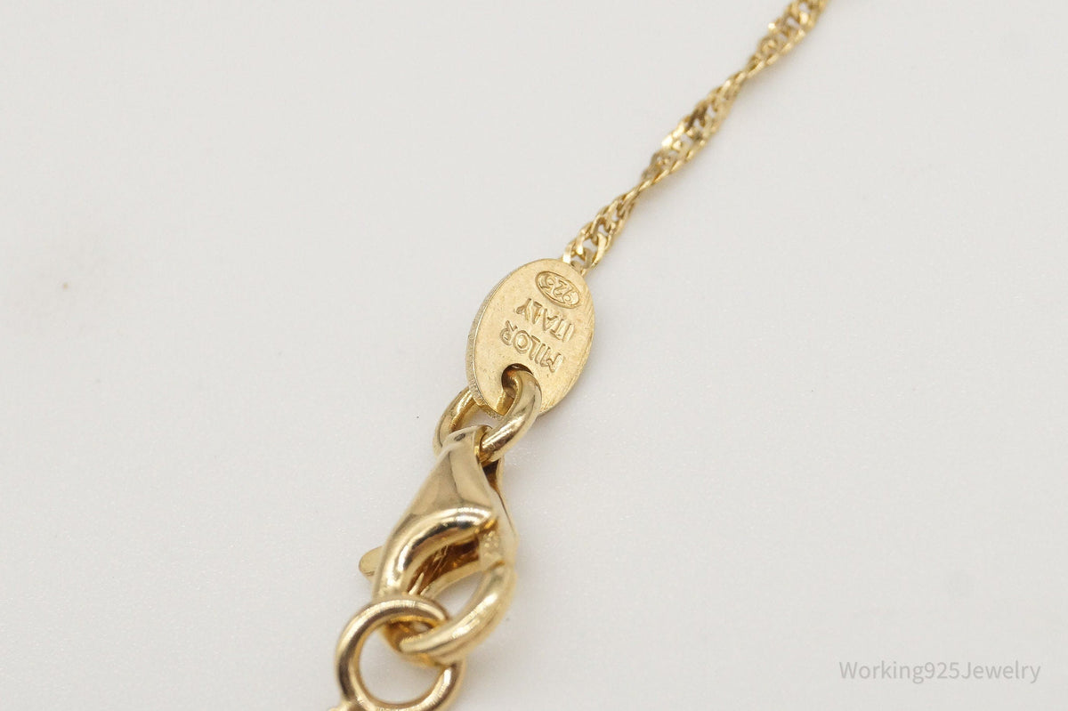 Designer Milor Gold Vermeil Cubic Zirconia Sterling Silver Necklace