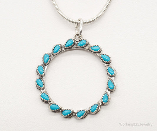 Vintage Native American Turquoise Sterling Silver Necklace — photo 1 of 9