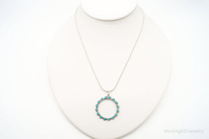 Vintage Native American Turquoise Sterling Silver Necklace