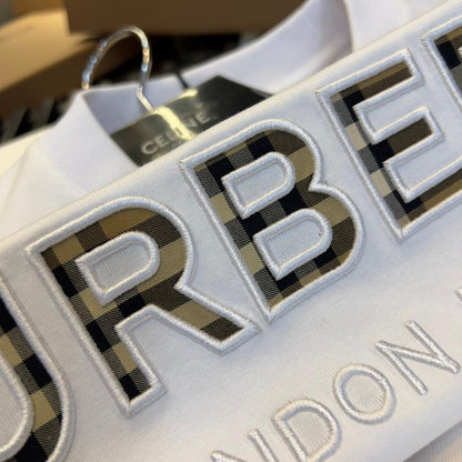 Burberry T-Shirt Without Collar 'White & Gold'