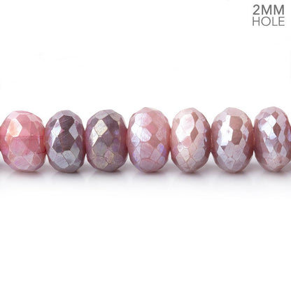 8-8.5mm Mystic Mauve Moonstone 2mm Large Hole Faceted Rondelles 8 inch 36 Beads