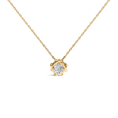 10K Yellow Gold Plated .925 Sterling Silver 1/2 Cttw Lab Grown Diamond Woven Necklace