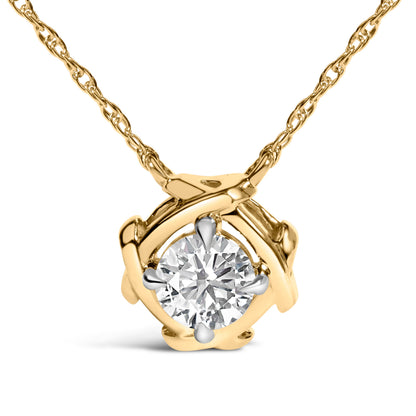 10K Yellow Gold Plated .925 Sterling Silver 1/2 Cttw Lab Grown Diamond Woven Necklace
