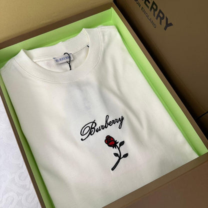 Burberry T-Shirt With Rose Without Collar 'White'