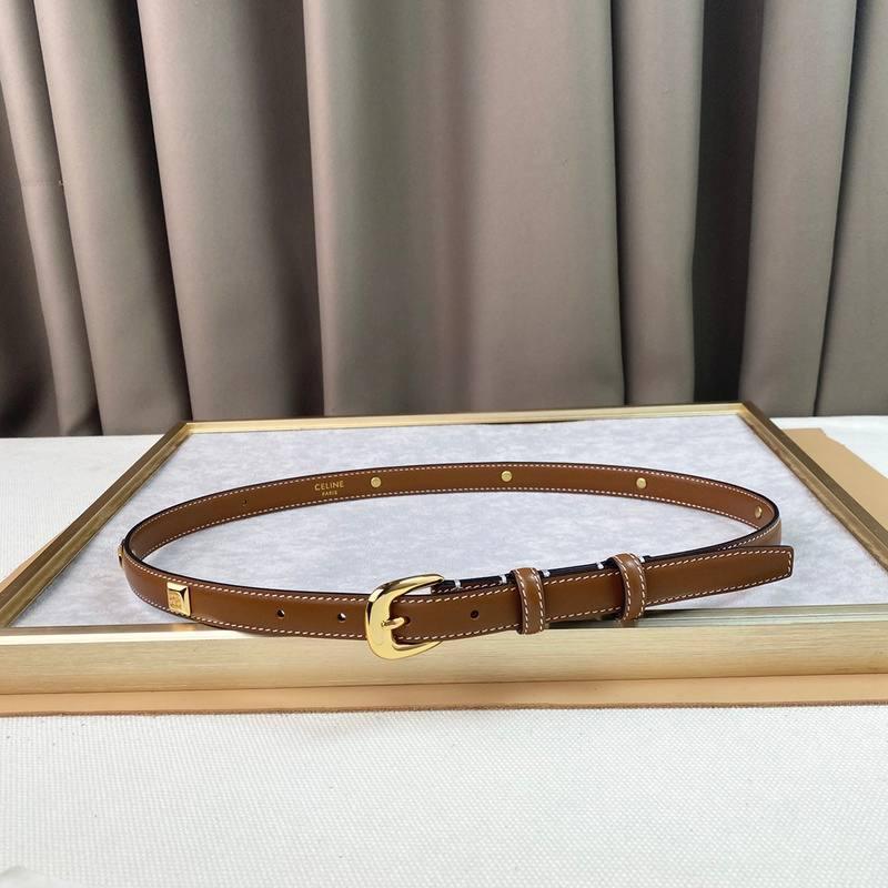 Celine Women Gold Buckle Belt 'Brown'