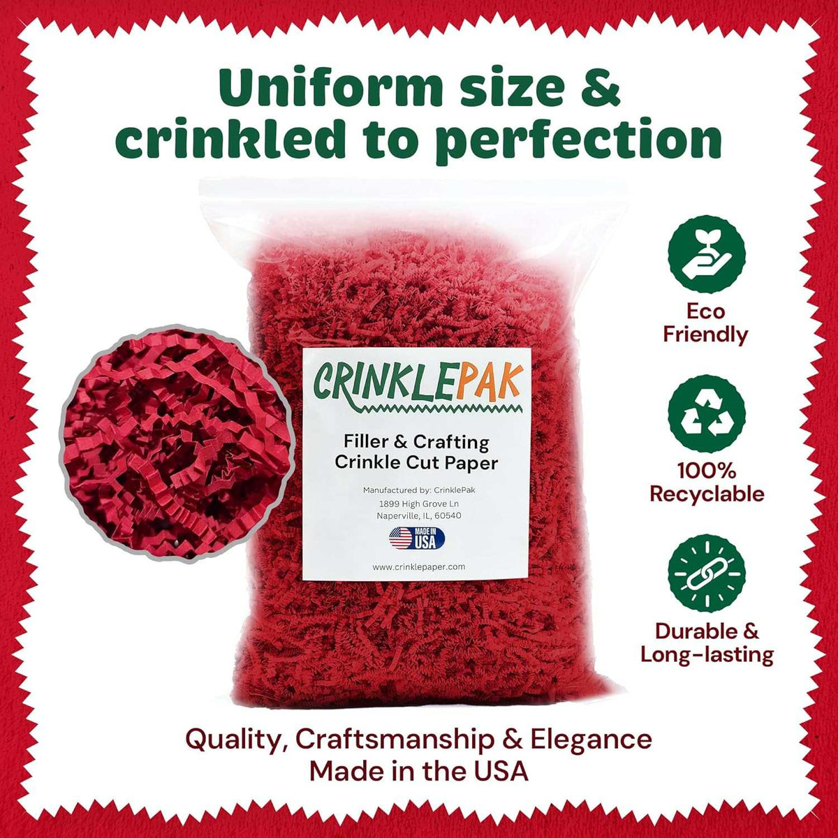 40 LB Red Crinkle Paper