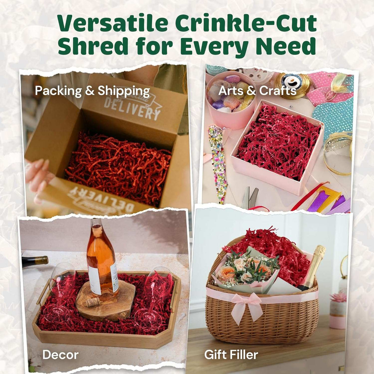 40 LB Red Crinkle Paper