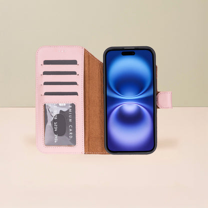 Premium Leather iPhone Air Wallet Case – Pink - Austin