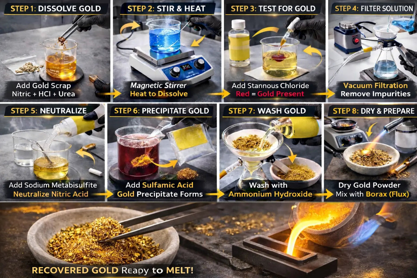 Complete Gold Recovery & Refining System – Beginner Chemical Refining Kit