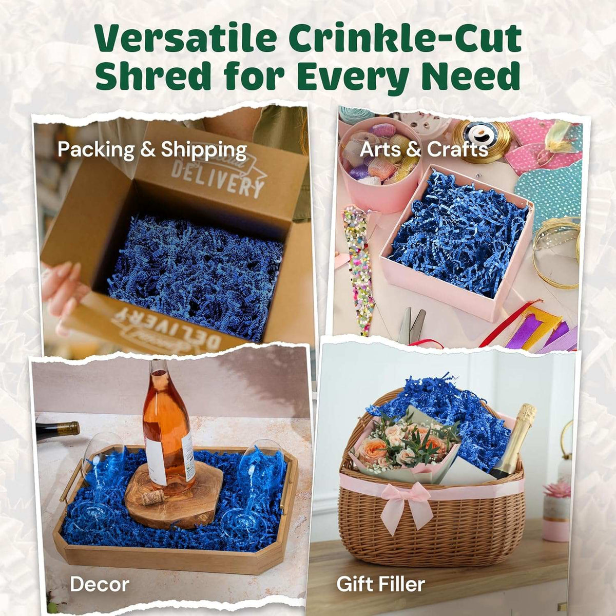 40 LB Blue Crinkle Paper