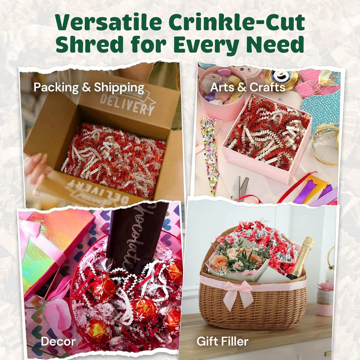 40 LB Candy Cane Crinkle Paper