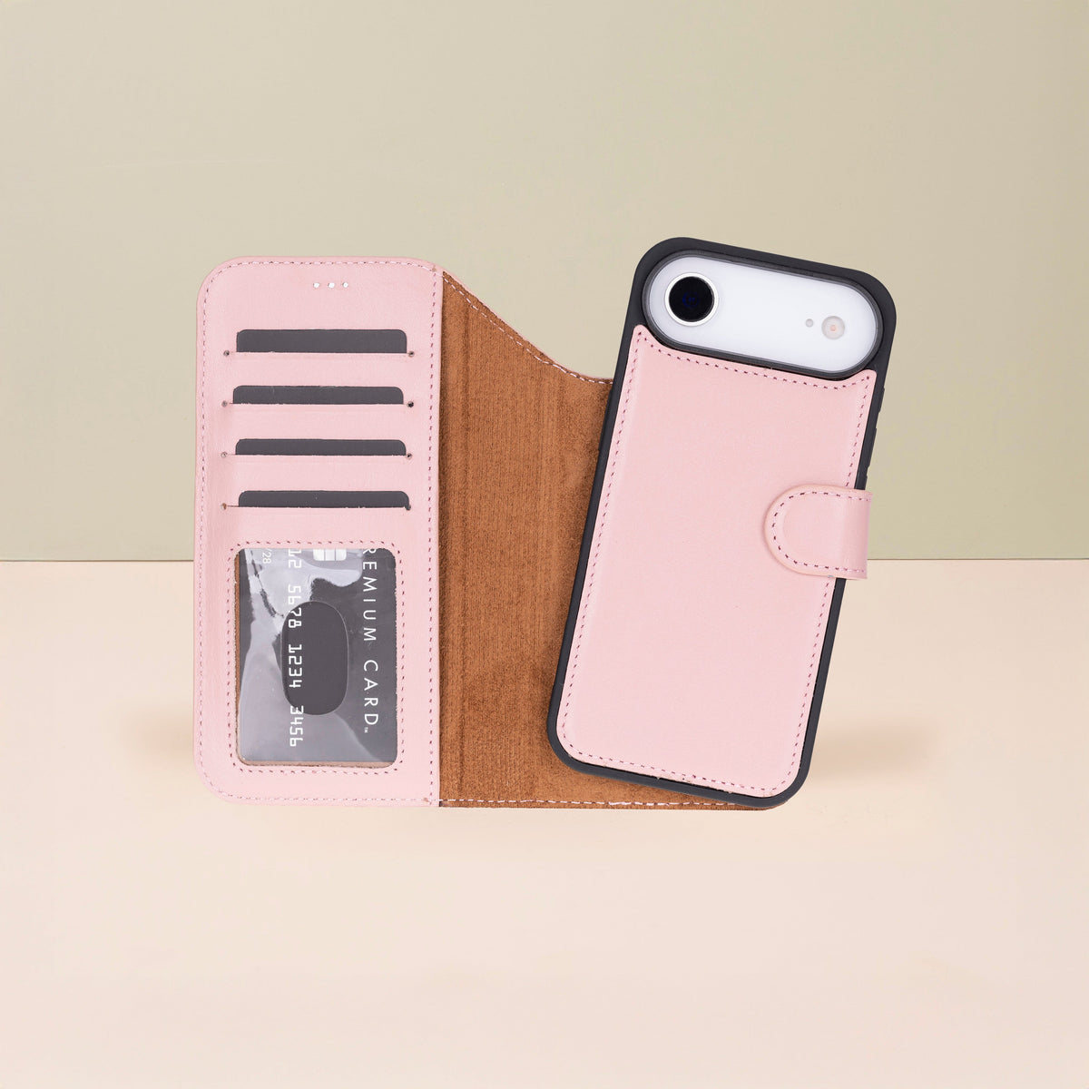 Premium Leather iPhone Air Wallet Case – Pink - Austin