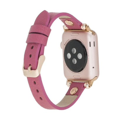 Apple Watch Magenta Leather Strap - Detroit