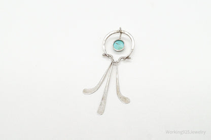 Vintage Modernist Amazonite Sterling Silver Pendant
