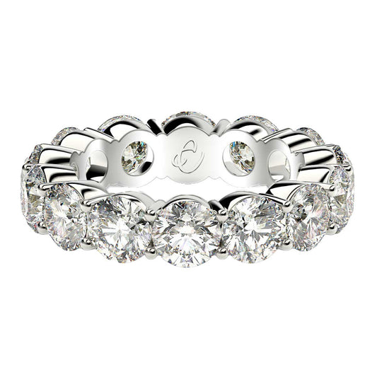 Round Cut Lab Grown Diamond Eternity Ring in 14k White Gold (6 cttw FG/VS2) — photo 2 of 10