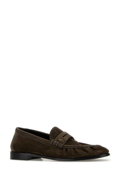 SAINT LAURENT Mud Suede Loafers for Men