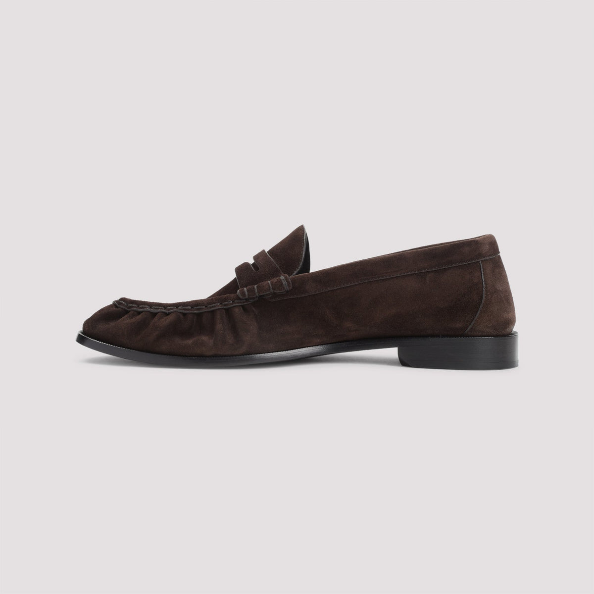 SAINT LAURENT Suede Loafers with Cassandre Detailing