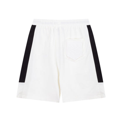 Burberry Men's Striped Cotton Knit Basketball Shorts 'White/Black'