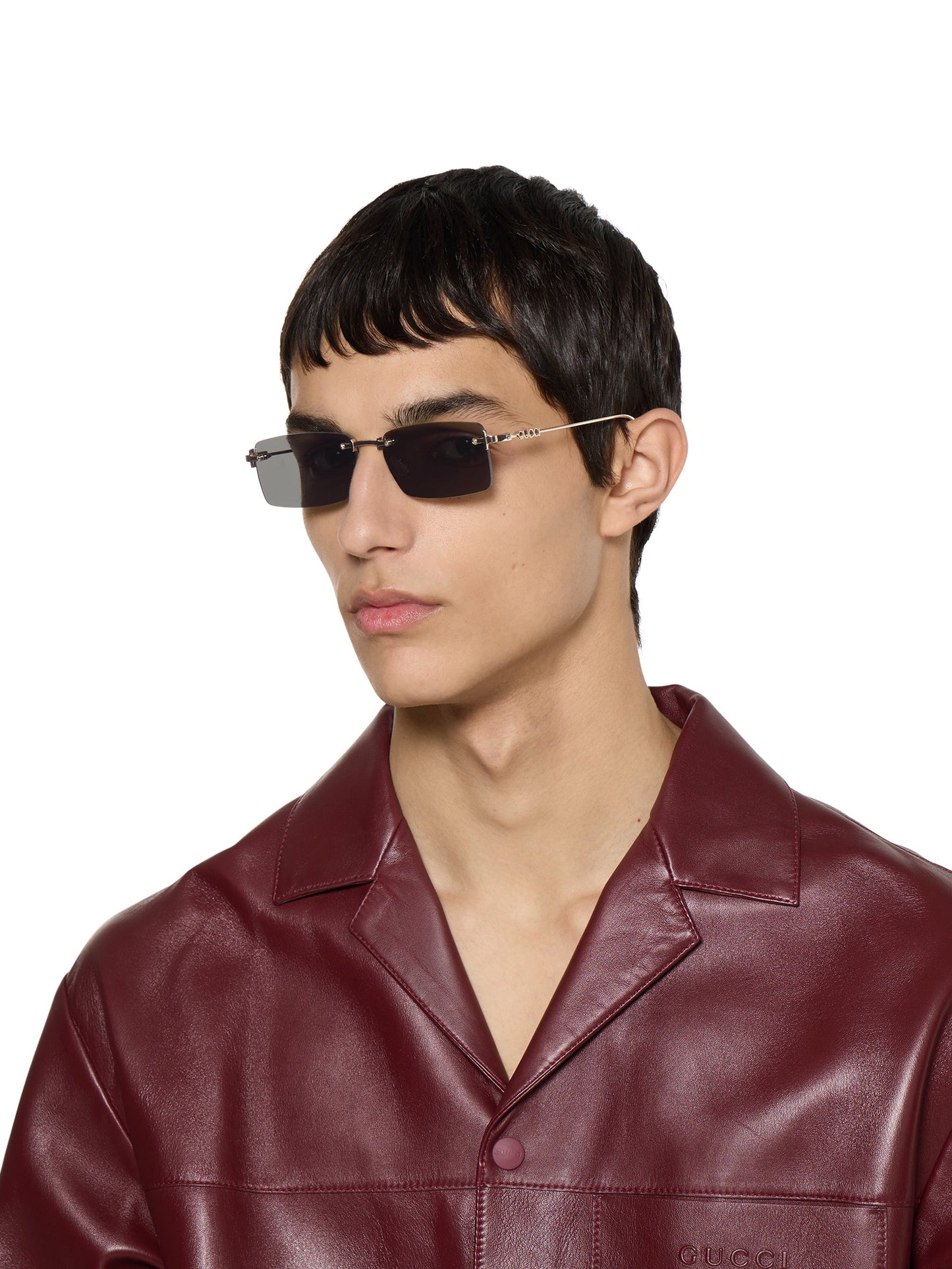 GUCCI Platinum Metal Sunglasses for Men