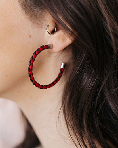Purple & Orange Braided Hoop Earrings