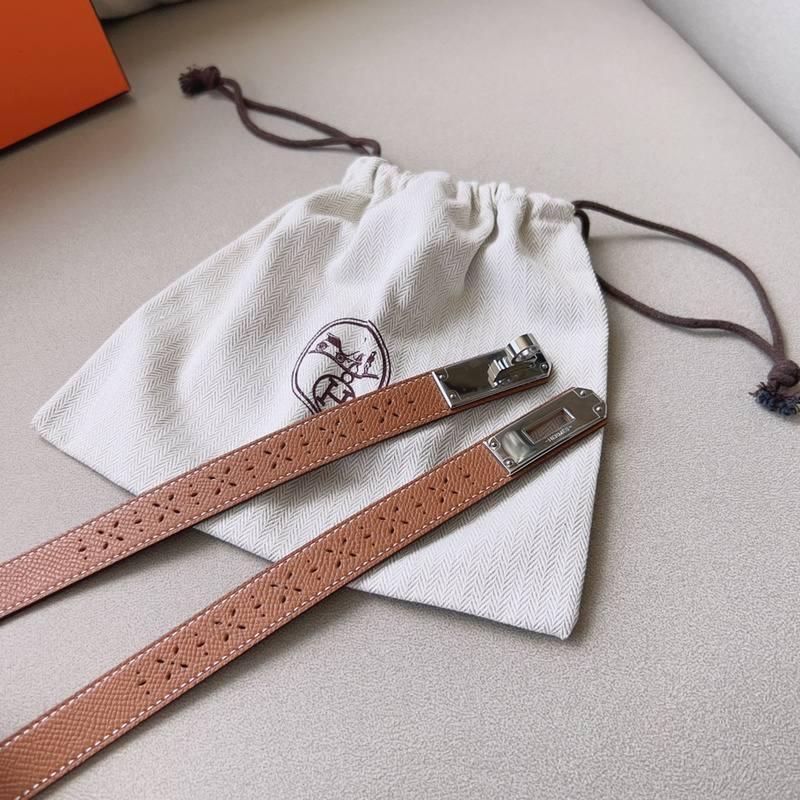 Hermes Men Silver Buckle Belt 'Brown'