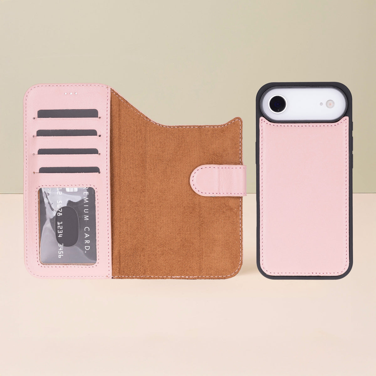 Premium Leather iPhone Air Wallet Case – Pink - Austin